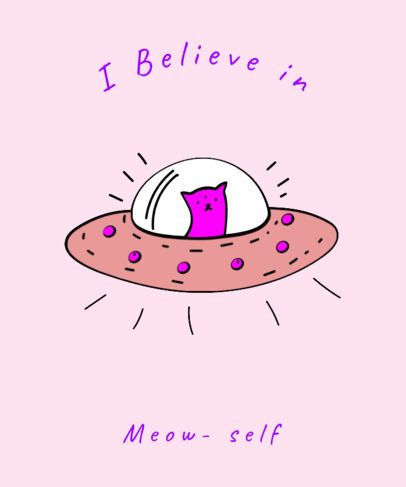 Alien Cat T-Shirt Design Template