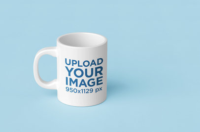 Mockup of an 11 oz Coffee Mug in a Minimalistic Customizable Background