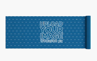 Mockup of a Yoga Mat Lying on a Plain Background