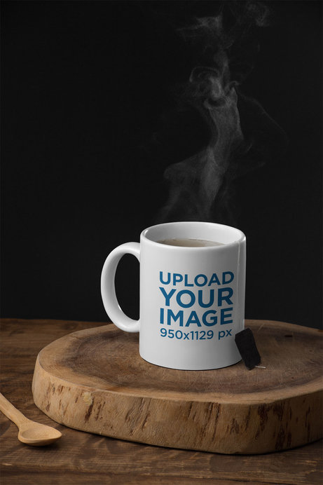 11 oz Mug Mockup Featuring a Rustic Setting