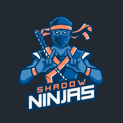 Cool Gaming Logo Maker Featuring a Dark Ninja Character
