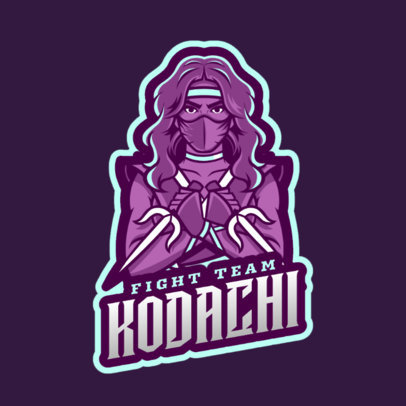 Gaming Logo Generator Featuring a Female Character With Ninja Weapons 1743g