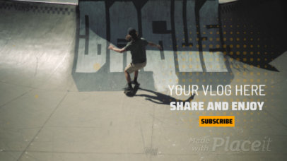 Youtube End Screen Video Maker Featuring a Skater Boy 1187
