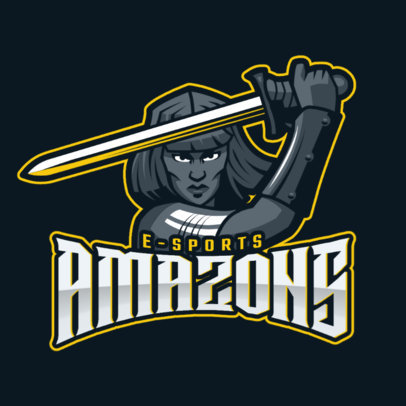 eSports Logo Maker with a Female Warrior Illustration