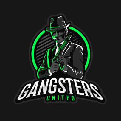 Gaming Logo Maker Featuring a Suited Mafia Gangster Clipart 