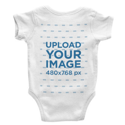 Back View Onesie Mockup With a Plain Background 