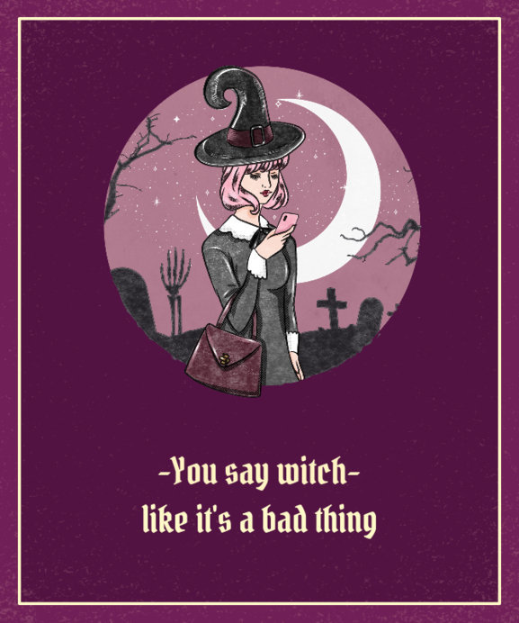 Placeit - Funny T-Shirt Design Template Featuring a Witch