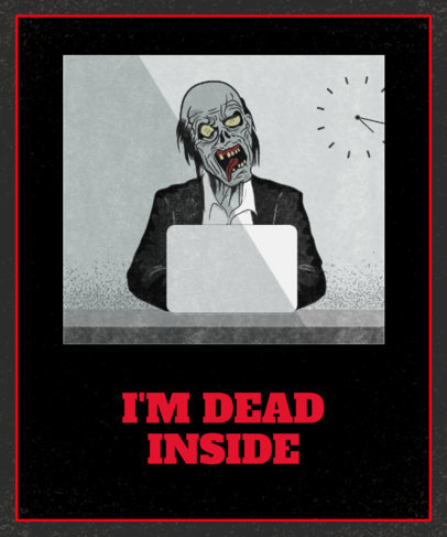 T-Shirt Design Template Featuring a Zombie Executive 