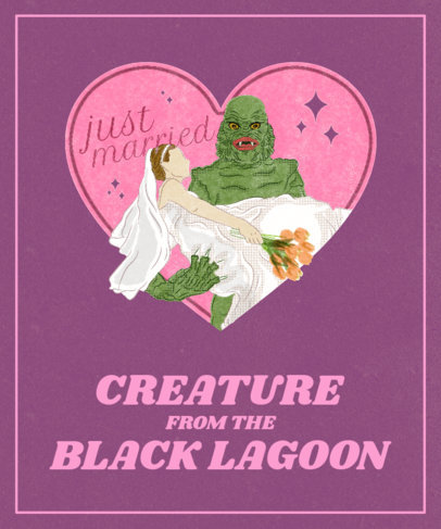 Funny T-Shirt Design Creator with a Monster in Love 