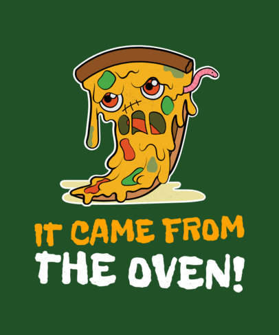 T-Shirt Design Maker Featuring a Creepy Melting Pizza Character