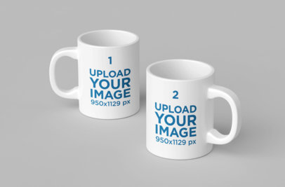Mockup Featuring Two 11 Oz Coffee Mugs 
