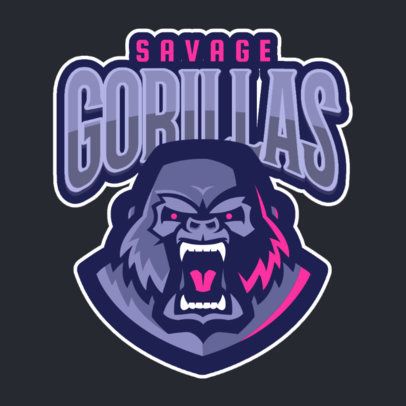 Logo Maker Featuring a Ferocious Gorilla 