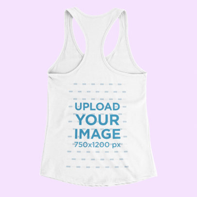 Mockup Featuring the Back of a Racerback Tank Top Against a Plain Background 