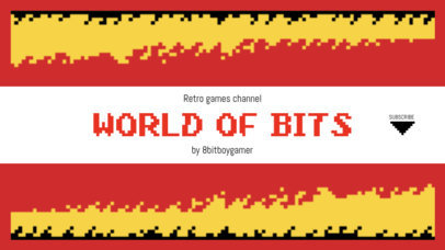 Gaming YouTube Banner Maker Featuring an 8-Bit Pixel Fire 