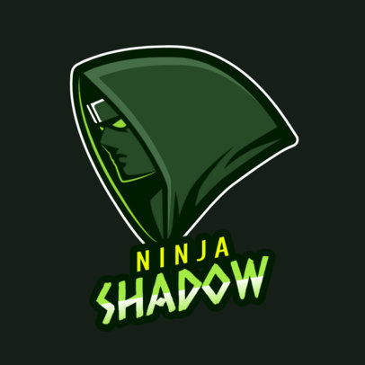 Gaming Logo Template Featuring a Hooded Ninja Clipart