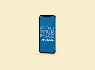 Mockup Featuring an iPhone 11 Pro Standing Against a Minimal Background 