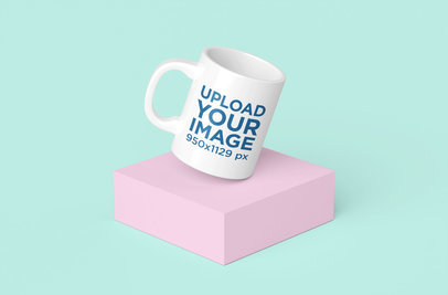 Minimalistic Mockup of an 11 oz Mug on a Pedestal