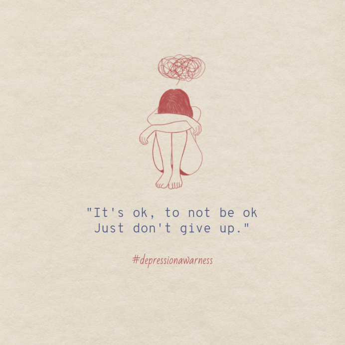 Instagram Post Maker with a Mental Health Awareness Quote