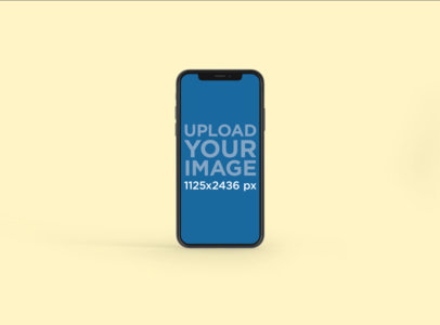 Minimalistic Mockup Featuring an iPhone 11 Pro Against a Plain Background 