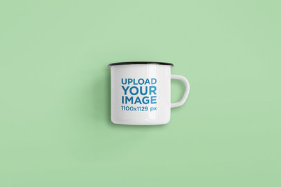 Minimal 12 oz Enamel Mug Mockup Featuring a Single Color Background 