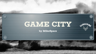 Youtube Banner Template for Gamers Featuring a Silver Plaque 1616c 