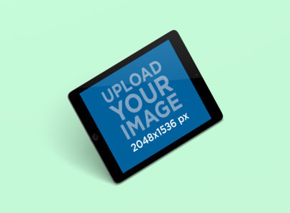 Mockup Featuring an iPad in Landscape Position in a Minimal Setting 