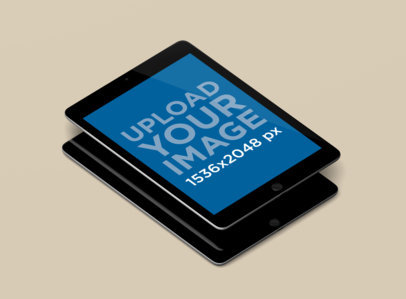 Minimal iPad Mockup in Portrait Position Featuring a Single Color Background