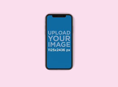 Minimal Mockup Featuring an iPhone 11 Pro Against a Solid Color Surface