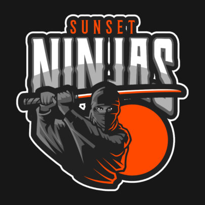 Gaming Logo Maker Featuring a Ninja at Sunset 