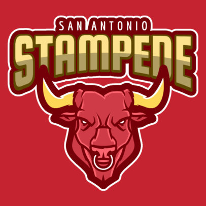 Sports Logo Maker With a Fierce Bull Clipart  