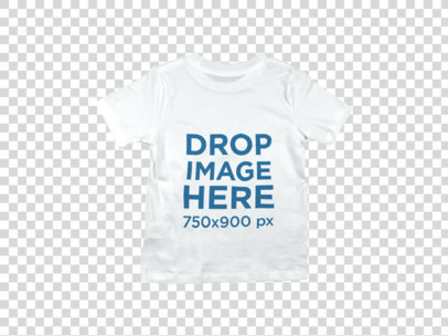 Kid's T-Shirt Over a Flat Backdrop Clothing Mockup 