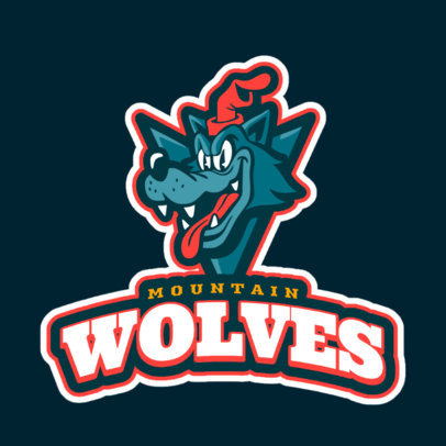 Sports Logo Maker with a Cartoonish Wolf Mascot