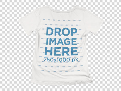 Women's Back of a V-Neck T-Shirt Mockup over Flat Backdrop