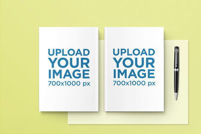 Minimal Mockup Featuring the Front and Back of a Book 