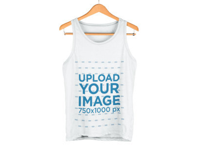 Tank Top Hanging Over a Flat Backdrop Clothing Mockup a9149