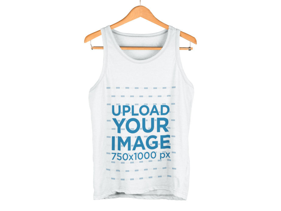 Placeit - Tank Top Hanging Over a Flat Backdrop Clothing Mockup