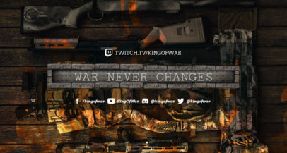 War-Themed Twitch Banner Maker Featuring Rifles over a Wooden Surface 1461j 1652