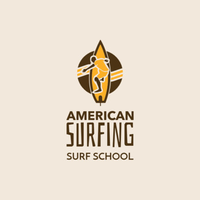Logo Template for an American Surfing School