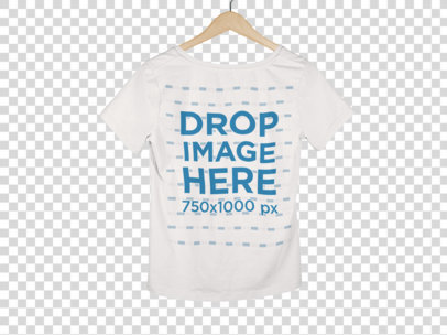 Back of a Women's V-Neck T-Shirt Mockup on a Hanger