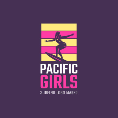 Sports Logo Template for a Female Surfing Club