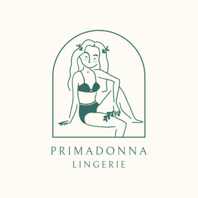 Lingerie Brand Logo Template with Feminine Illustrations