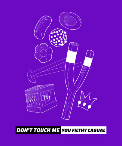 T-Shirt Design Template with Iconic Gaming Illustrations 1630l