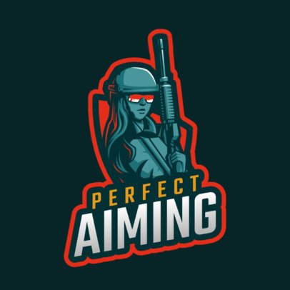Gaming Logo Maker Featuring a Female Sniper