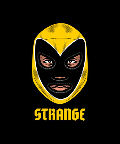 T-Shirt Design Maker Featuring a Masked Mexican Wrestler