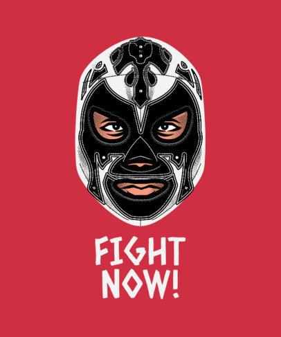 T-Shirt Design Template for Masked Fighters Fans