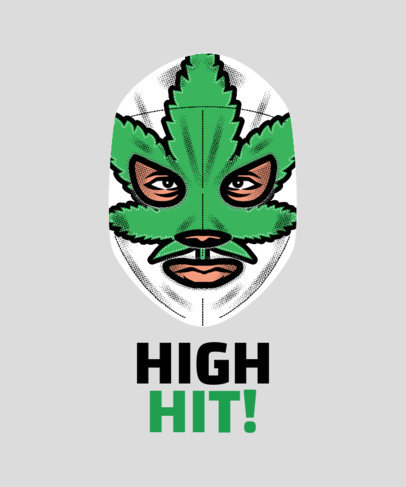 Wrestler T-Shirt Design Maker with a Marijuana Mask
