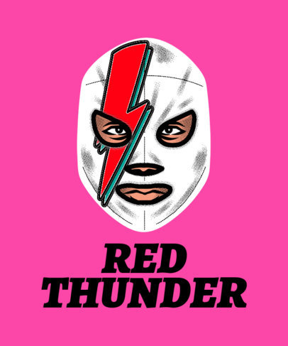 T-Shirt Design Maker with a Wrestling Masked Fighter