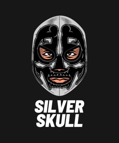 Dark T-Shirt Design Maker Featuring a Fighter in a Skull Mask
