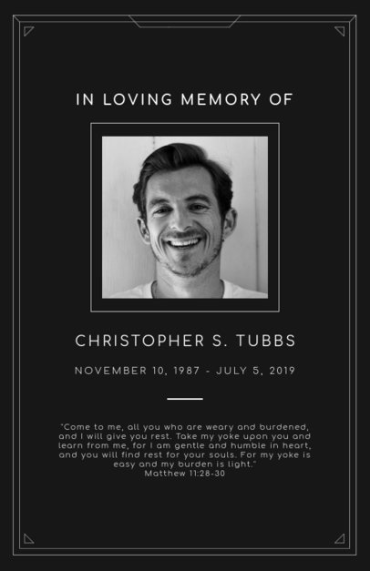 Somber Funeral Program Template 1643d