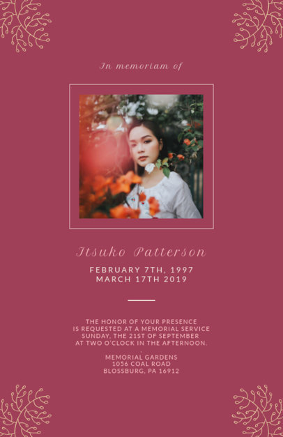 Funeral Program Template with a Short Obituary